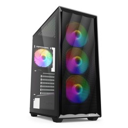 SHARKOON CASE 2X U3, VETRO TEMPERATO, 4X 120 RAINBOW LED FAN