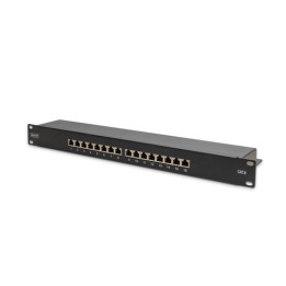 PANNELLO PATCH 19 SCHERMATO 16 PORTE 8 POLI RJ45 PER RETI CATEGORIA 6 - 1 UNITA NERO