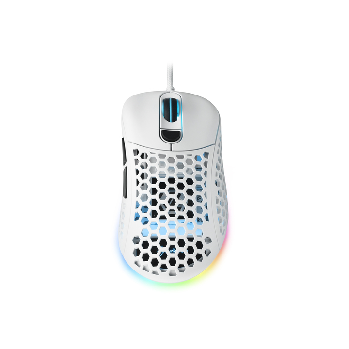 SHARKOON MOUSE GAMING LIGHT2-200, WHITE, 16000 DPI MAX, RGB, 6 TASTI, USB 1.8MT, BIANCO