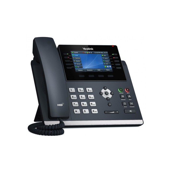 YEALINK TELEFONO VOIP 2XLAN GIGABIT, DISPLAY A COLORI 4,3, 1XRJ9, 16 LINEE SIP