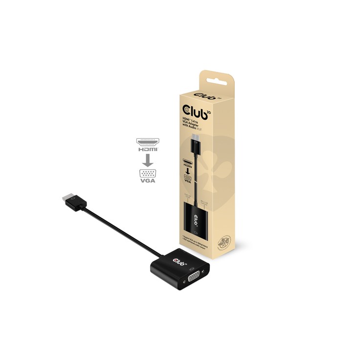 CLUB3D HDMI 1.4 TO VGA ACTIVE ADAPTER WITH AUDIO M/F