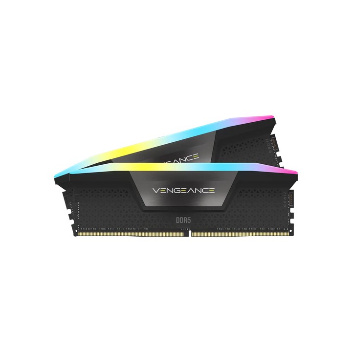 CORSAIR RAM VENGEANCE RGB DDR5 32GB 2X16GB DDR5 7200 PC5-57600 C34 1.45V INTEL XMP MEMORY - BLACK