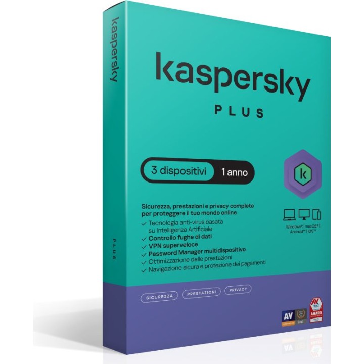 KASPERSKY PLUS 3DEV 1Y SUPERSLIMBOX IT