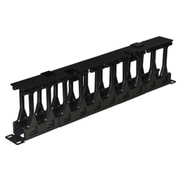 PANNELLO GUIDACAVI PER ARMADI RACK 19 1U A GABBIA COLORE NERO, ALTA DENSITA PROFONDITA 11 CM CON COPERCHIO APRIBILE