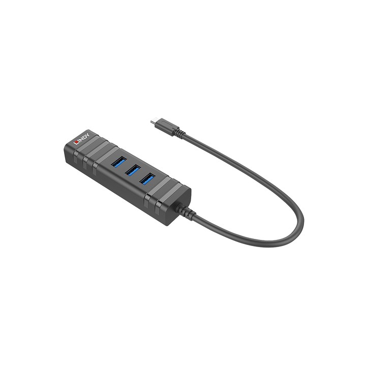 LINDY ADATTATORE USB 3.1 HUB E GIGABIT ETHERNET RJ-45 3P USB TIPO A CON USB 3.1 TIPO C