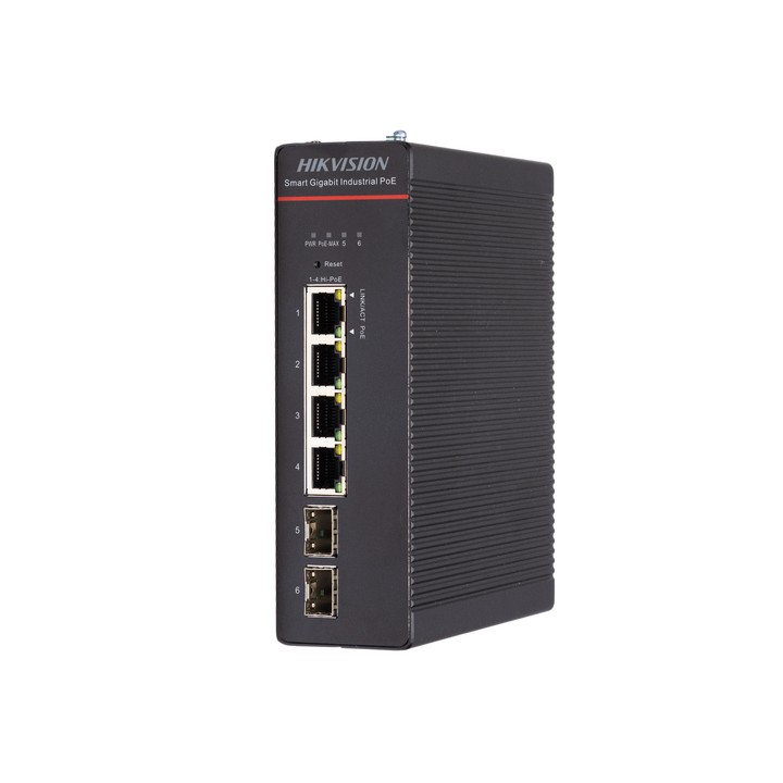 HIKVISION SWITCH INDUSTRIALE SMART MANAGED GIGABIT HI-POE 4 PORTS