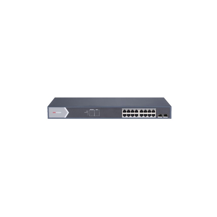 HIKVISION SWITCH 16 PORT GIGABIT SMART POE SWITCH 16 GIGABIT POE PORTS, 2 GIGABIT SFP PORTS, 802.3A