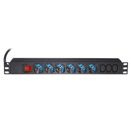 MULTIPRESA DA RACK 19 6 PRESE UNIVERSALI CON INTERRUTTORE SPINA ITALIANA 16A E INTERRUTTORE CONTRO LE SOVRATENSIONI