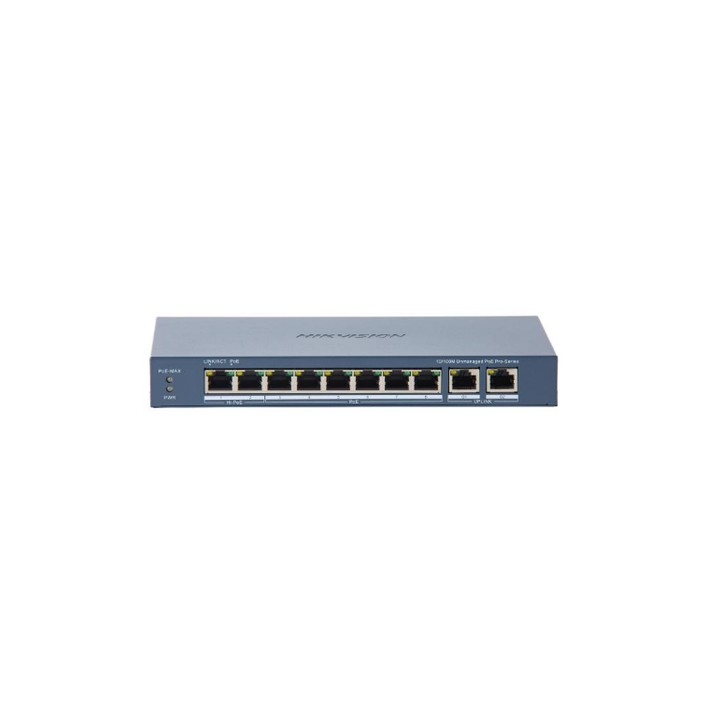 HIKVISION SWITCH 10/100 HI-POE METALLICO + 2 UPLINK GIGABIT