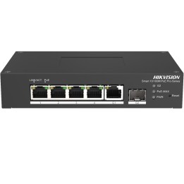 HIKVISION SWITCH 4 PORT FAST ETHERNET SMART HARSH POE SWITCH 4 10/100M POE PORTS, 1 GIGABIT RJ45, 1