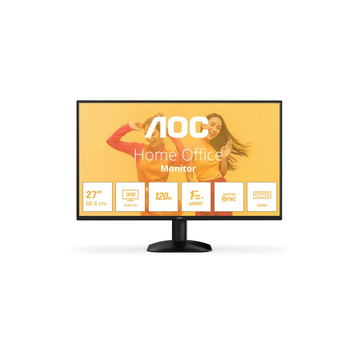AOC MONITOR 27 LED IPS QHD 16:9 4MS 120hz 300 CDM, DP/HDMI