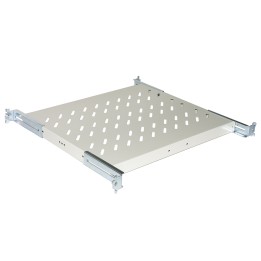RIPIANO UNIVERSALE PER ARMADIO RACK 19 ESTRAIBILE SU BINARI TELESCOPICI 1 UNITA GRIGIO 370 MM.