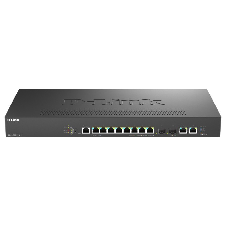 D-LINK SWITCH 12-PORT MULTI-GIGABIT SMART MANAGED POE+ SWITCH INCLUDING 8 MULTI-GIGABIT 2.5G POE, 2