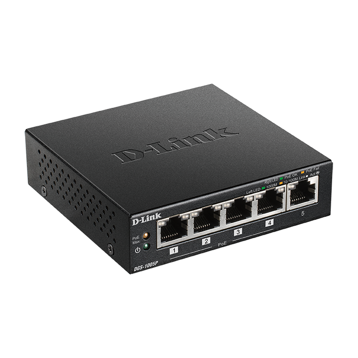 D-LINK SWITCH 5 PORTE GIGABIT POE+ DESKTOP