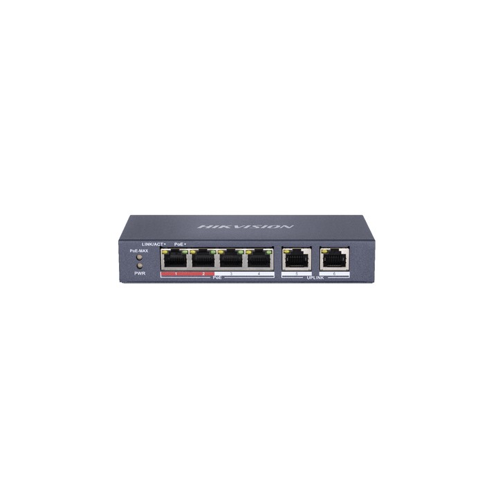 HIKVISION SWITCH 8 PORT GIGABIT UNMANAGED POE SWITCH 1 GIGABIT RJ45 UPLINK PORT, 1 GIGABIT SFP UPLIN