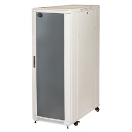 ARMADIO RACK 19 PER RETI 32U (A)1610, (L)600, (P)800 COLORE GRIGIO PORTA VETRO