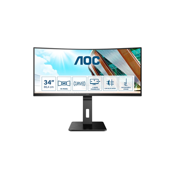 AOC MONITOR CURVO 34 LED VA 21:9 QHD 1MS 300 CDM, HDMI/DP, MULTIMEDIALE