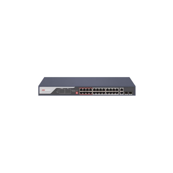 HIKVISION SWITCH 10/100 POE METALLICO + UPLINK GIGABIT SFP