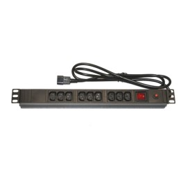 MULTIPRESA 9 PRESE FEMMINA IEC C13 PER ARMADI RACK 19.
