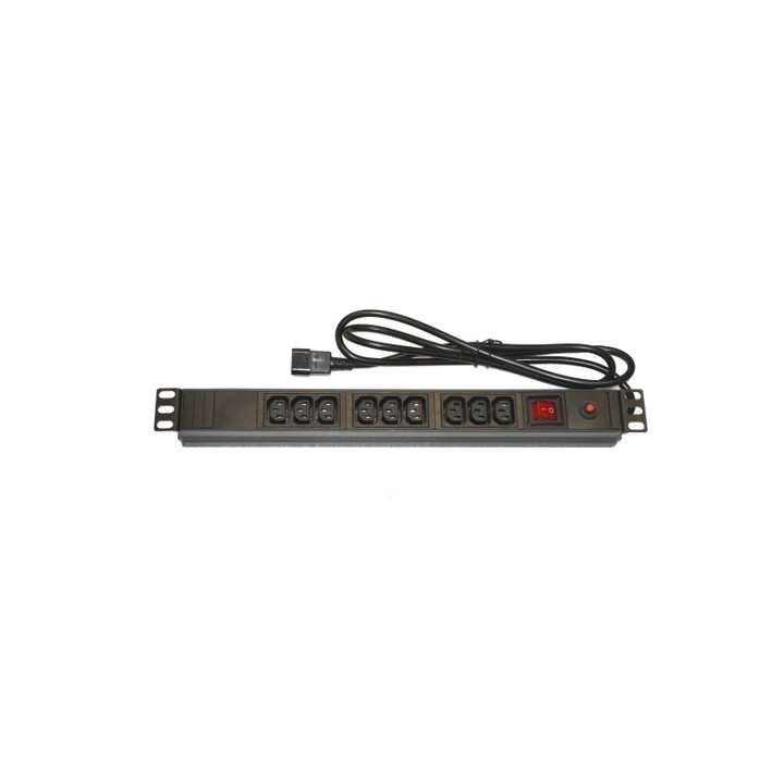 MULTIPRESA 9 PRESE FEMMINA IEC C13 PER ARMADI RACK 19.