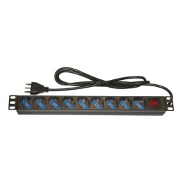 MULTIPRESA DA RACK 19 9 PRESE UNIVERSALI CON INTERRUTTORE SPINA ITALIANA 16A