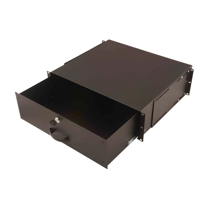 DIGITUS Ripiano per documenti 2U con maniglia 88x481x400 mm, colore nero (RAL 9005)