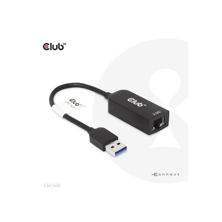 CLUB3D ADATTATORE USB 3.2 Gen1 Type A to RJ45 2.5Gbps