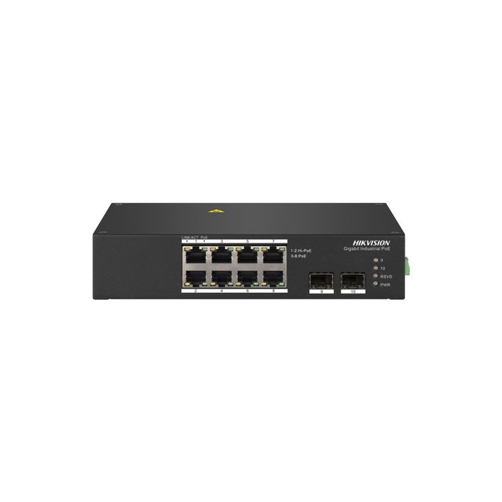 HIKVISION SWITCH INDUSTRIALE GIGABIT HI-POE DIN + UPLINK GIGABIT SFP UNMANAGED