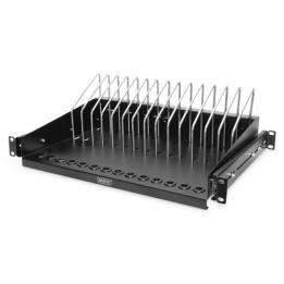 MENSOLA ESTRAIBILE PER TABLET, PORTATILI, SMARTPHONE 175x483x340 mm, NERO (RAL 9005)