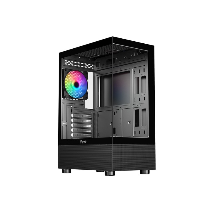 ITEK CASE SHOWBUI 33B, GAMING TOWER ATX, 12CM ARGB FAN, USB3, SIDE FRONT PANEL TEMP GLASS