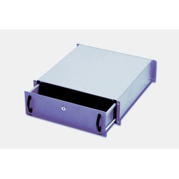 CASSETTO PER ARMADI RACK 19 CON SERRATURA, 3 UNITA COLORE NERO RAL9005 (L/P/A) MM 485X480X134