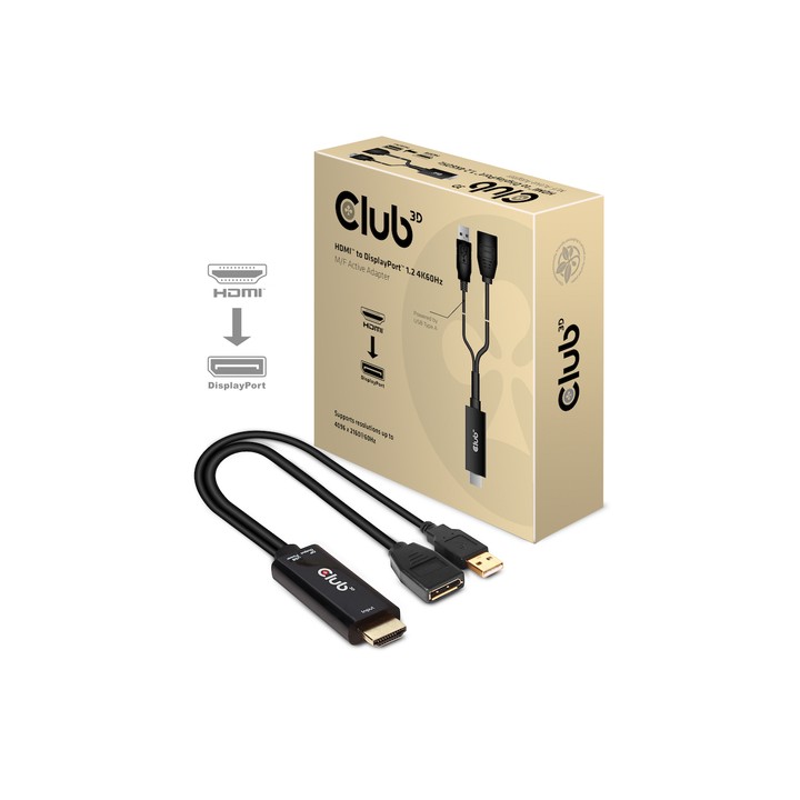 CLUB3D HDMI 2.0 TO DISPLAYPORT 1.2 4K60HZ HDR M/F ACTIVE ADAPTER