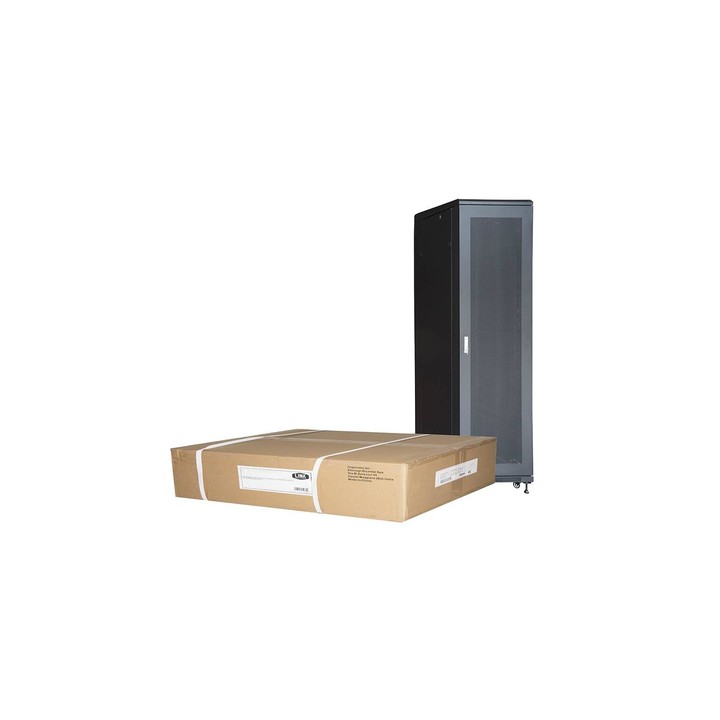 LINK ARMADIO RACK 19" 42U, A 2055, L 600, P 1000, NERO, DISASSEMBLATO PORTA TRAFORATA
