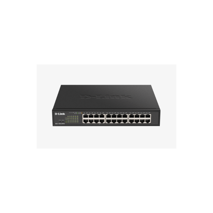 D-LINK SWITCH POE 24 PORTE GIGABIT SMART MANAGED, FANLESS, 802.1Q VLAN, 802.1p QoS, 11 RACKMOUNT INSTALLATION