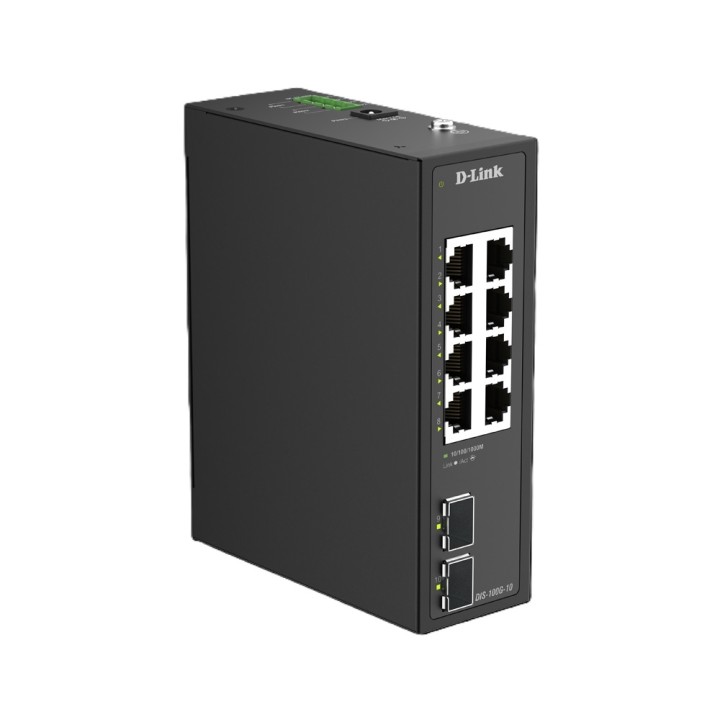 D-LINK SWITCH 10-PORT GIGABIT INDUSTRIAL UNMANAGED WITH 2 X SFP PORTS