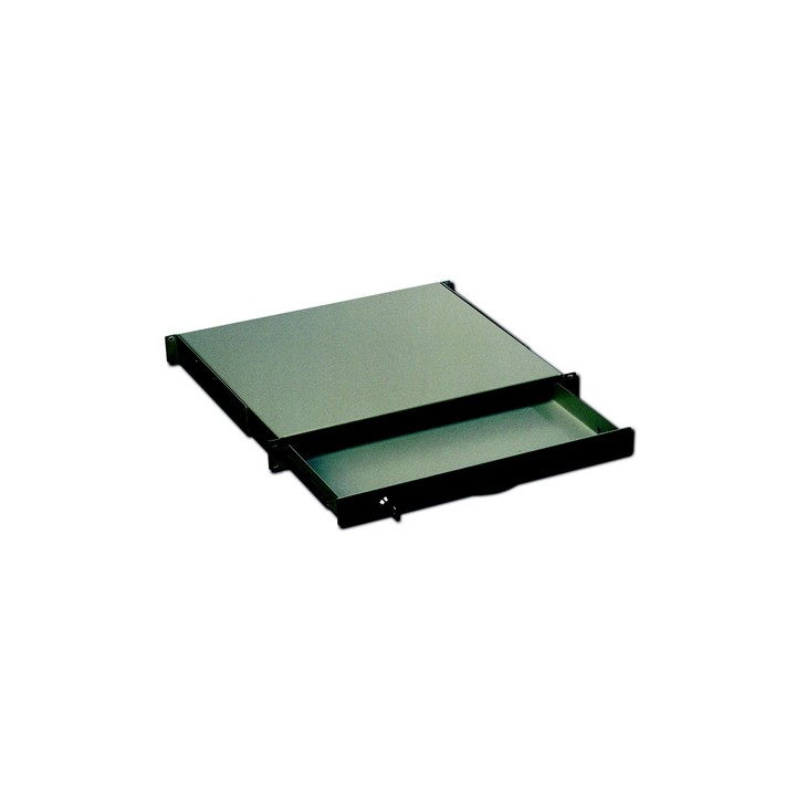 CASSETTO ESTRAIBILE CON MANIGLIA E CHIUSURA A CHIAVE PER ARMADI RACK 19 MISURE MM. 482X45X492 COLORE NERO