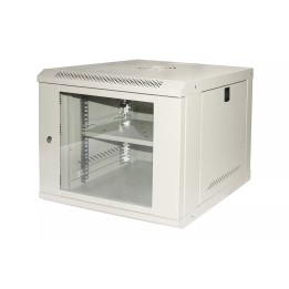 ARMADIO RACK 19 12U LINK SERIE LIGHT COLORE GRIGIO CON PORTA VETRO (AxPxL) MM 600X400X530 RIPIANO INCLUSO