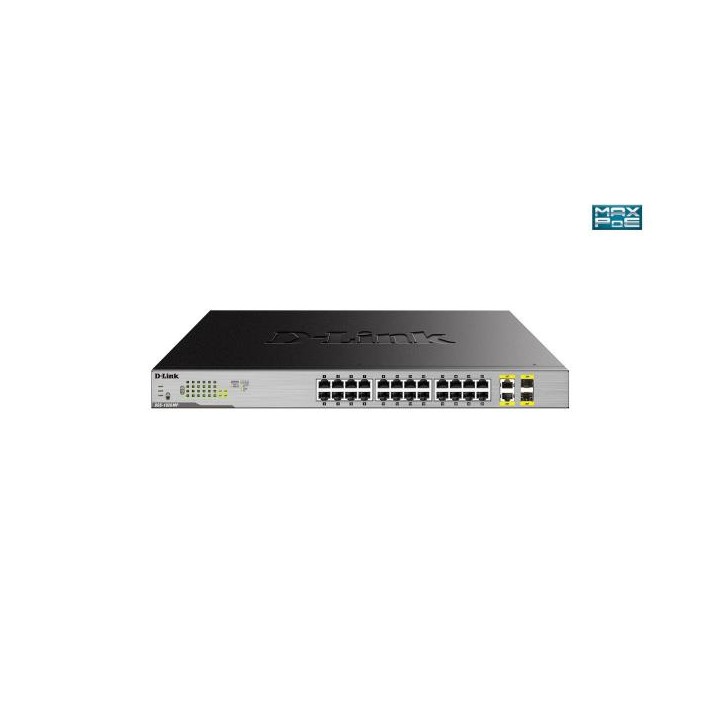 D-LINK SWITCH 24 PORTE GIGA POE + PORTE COMBO 1000BASE-T/SFP RACK MOUNTABLE