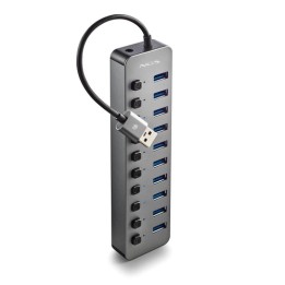 NGS IHUB 10: Hub 10 porte USB 3.0. Velocit di trasferimento dati a 5Gbps. Lunghezza del cavo: 180 m
