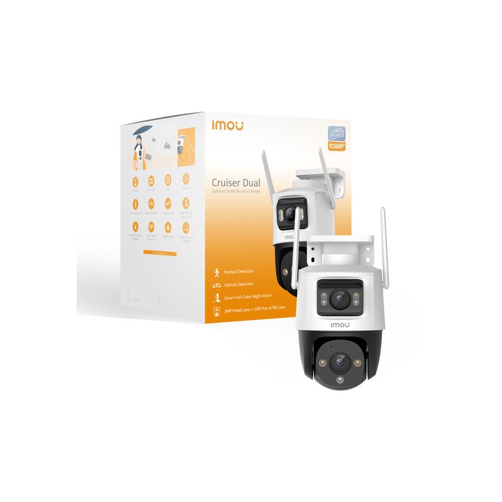 IMOU CRUISER DUAL 2 10MP TELECAMERA DOPPIA LENTE (FISSA E PTZ), VISIONE NOTTURNA, SMART TRACKING