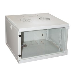 ARMADIO RACK 19 6 UNITA DA MURO PER RETI (A)350 X (L)540 X (P) 450 MM COLORE GRIGIO PORTA VETRO