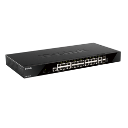D-LINK SWITCH 28 PORTE DI CUI 24 PORTE GE + 2 PORTE 10GE + 2 PORTE SFP+, SMART MANAGED