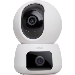 ISIWI TELECAMERA WIRELESS TWIN DOPPIA OTTICA 2K DOME MOTORIZZATA IR LED AUDIO BIDIREZIONALE SD CARD
