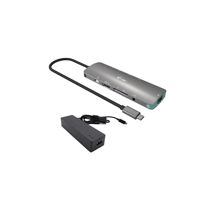 I-TEC USB-C METAL NANO DOCKING STATION 4K HDMI LAN WITH POWER DELIVERY 100 W + CHARGER 100W