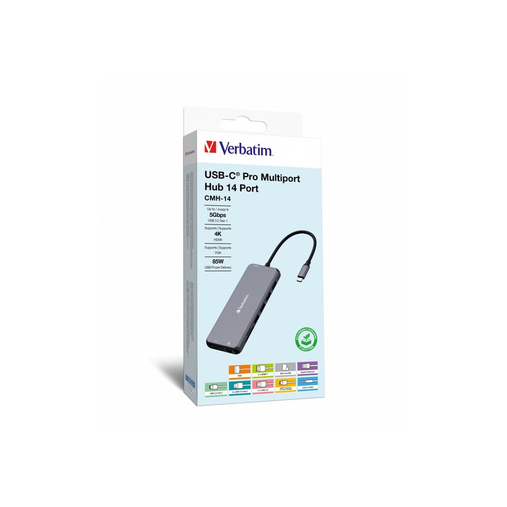 VERBATIM USB-C PRO MULTIPORTE HUB 14 PORTE