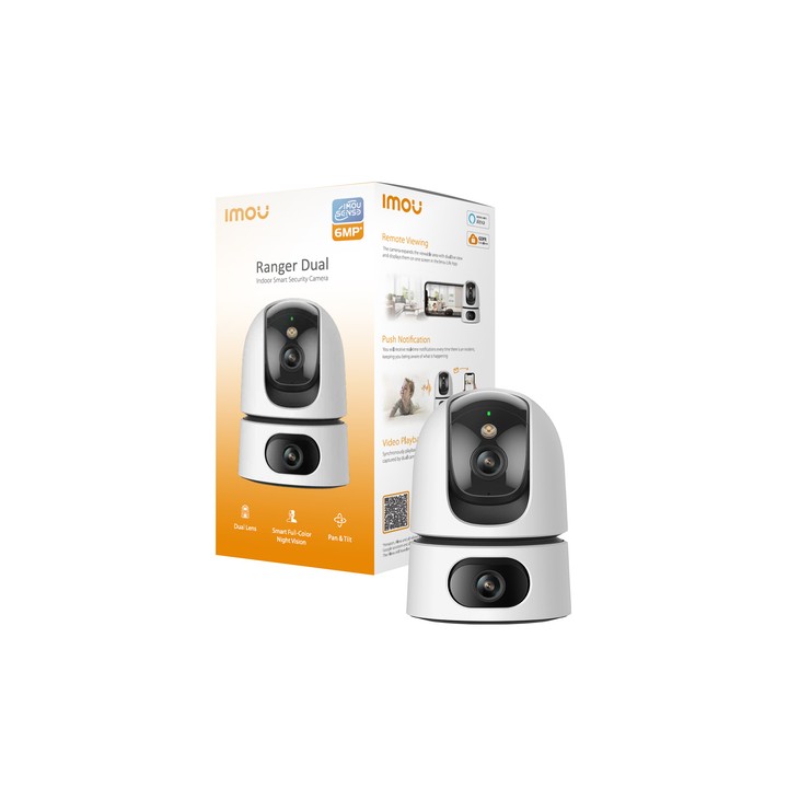 IMOU RANGER DUAL 6MP TELECAMERA INTERNA DOPPIA OTTICA MOTORIZZATA, AI IMOU SENSE, SIRENA E FARETTO