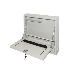 ARMADIO A MURO PER LAPTOP CON CHIUSURA A CHIAVE COLORE GRIGIO CON PISTONI