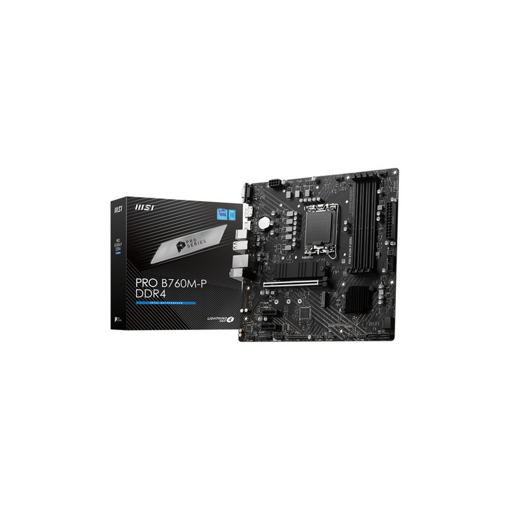 MSI MB B760, PRO B760M-P DDR4, LGA 1700, 4DDR4, 1PCI-Ex16, 2PCI-Ex1, 2M.2, 4SATA3, MATX