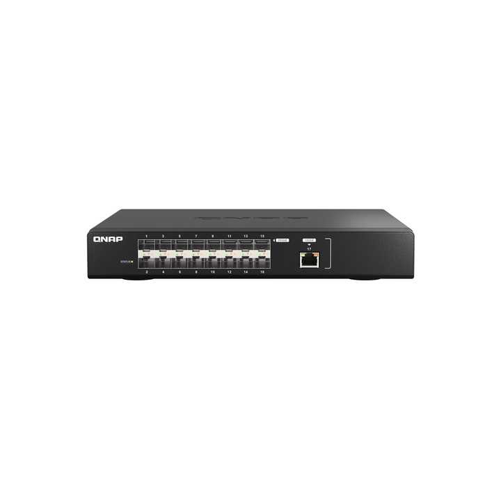 QNAP SWITCH - QSW-M5216-1T, 1 PORT 10GBE RJ45, 16 PORTS GBE SFP28, WEB MANAGED SWITCH, RACKMOUNT DES
