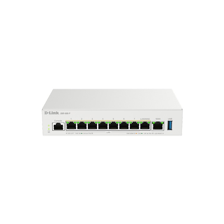 D-LINK SWITCH BUSINESS POE ROUTER- 1 X 10/100/1000/2500 MBPS WAN PORT.- 7 X 10/100/1000/2500 MBPS LA